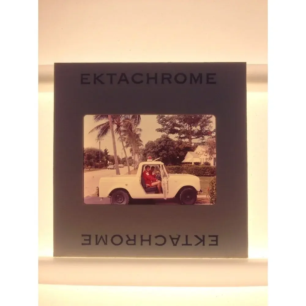 Vtg 1970s Lifeguard Men White Truck California Ektachrome Photograph Color Slide